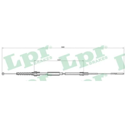 Bilde av LPR C0933B Bremsekabel 1850/1255 Skivebrems VOLKSWAGEN: GOLF 2