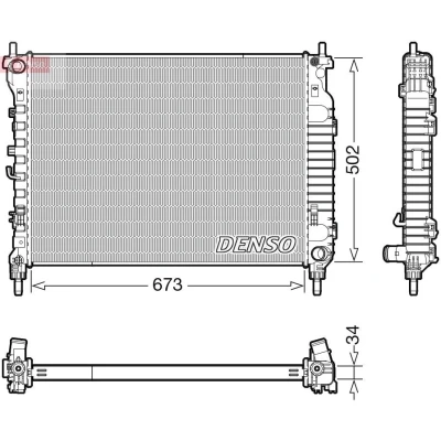 Bilde av DENSO DRM20125 Radiator 673 516 34