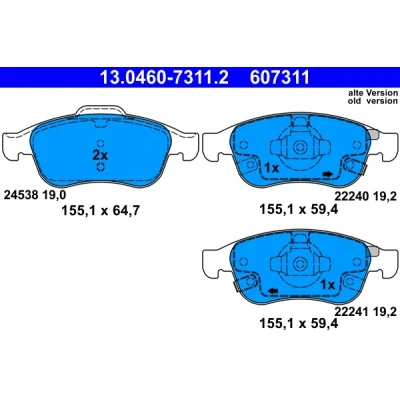 Bilde av ATE 13.0460 7311.2 Bremseklosser med akustisk slitasjevarsel JEEP: Renegade SUV