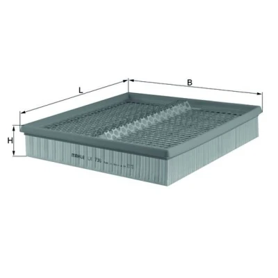 Bilde av MAHLE ORIGINAL LX 736 Luftfilter 50,0 267 273,0 Filterinnsats MERCEDES BENZ: S Klasse Sedan