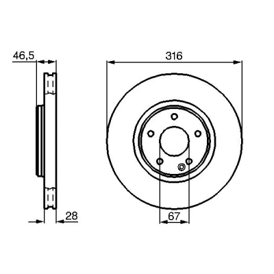 Bilde av BOSCH 0 986 478 625 Bremseskiver 316 28 5 112 ventilert, innvendig ventilert oljet MERCEDES BENZ: E Klasse Sedan, T modell, C Sedan