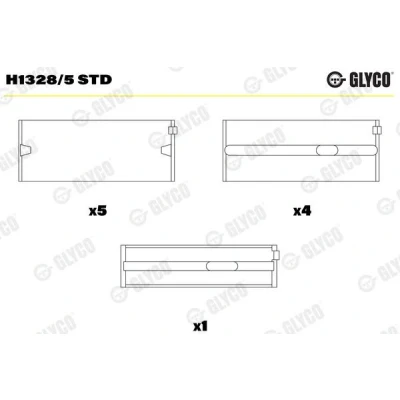 Bilde av GLYCO H1328/5 STD Veivaksellager IROX VOLKSWAGEN: Transporter 5, AUDI: A4 B6 Sedan