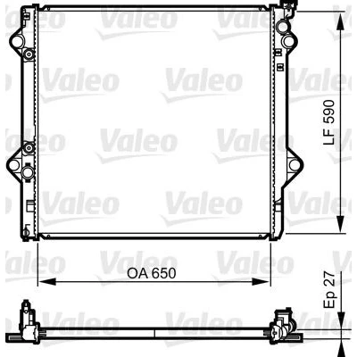 Bilde av VALEO 735569 Radiator Aluminium 650 598 26 uten kjølemiddelregulator Kjøleribber loddet TOYOTA: Land Cruiser Prado 120