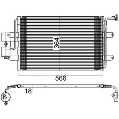 Bilde av MAHLE ORIGINAL AC 180 000S Kondensator med tørker 538 SEAT: Leon I Hatchback, VOLKSWAGEN: Golf 4