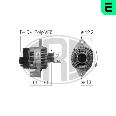 Bilde av ERA 210720A Dynamo 14V 120A ALFA ROMEO: MiTo, 159 Sportwagon, Sedan, FIAT: Croma II Stasjonsvogn