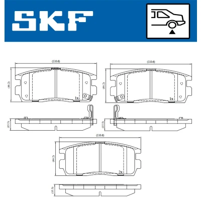 Bilde av SKF VKBP 90556 A Bremseklosser med akustisk slitasjevarsel OPEL: Antara