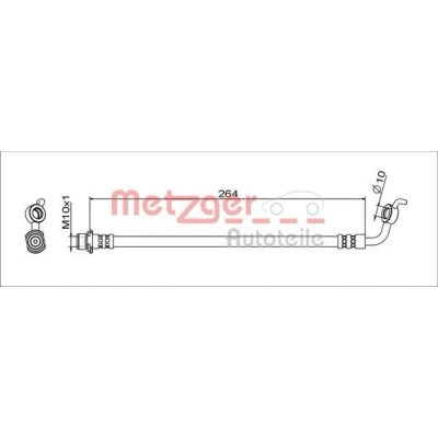 Bilde av METZGER 4111719 Bremseslange venstre bakaksel 264 M10x1 TOYOTA: RAV4 III SUV