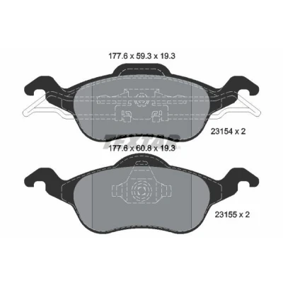 Bilde av TEXTAR 2315402 Bremseklosser ikke klargjort for slitasjeindikator FORD: Focus Mk1 Hatchback, Stasjonsvogn