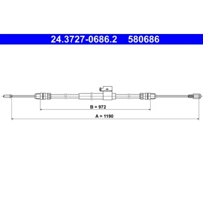 Bilde av ATE 24.3727 0686.2 Bremsekabel 1190