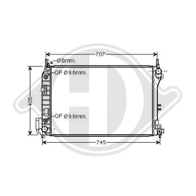 Bilde av DIEDERICHS DCM2654 Radiator 650 415 34 Climate OPEL: Vectra C Caravan, SAAB: 9 3 Stasjonsvogn