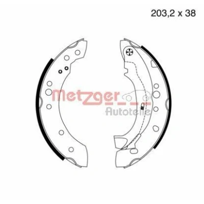 Bilde av METZGER MG 961 Bremsesko bakaksel 203,2 38 med vippearm CITROËN: C3 I Hatchback, DS3 II