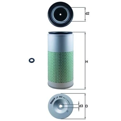Bilde av MAHLE ORIGINAL LX 952 Luftfilter 290,0 134,0 Filterinnsats