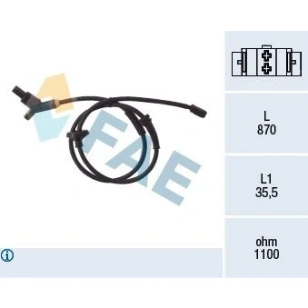Bilde av FAE 78015 ABS Sensor bakaksel induktiv 2 870 VOLKSWAGEN: Polo III Hatchback, SEAT: Ibiza