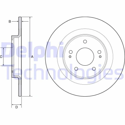 Bilde av DELPHI BG4924C Bremseskiver 302 10 5 fullt ut belagt ubehandlet uten hjullager, ABS sensorring MITSUBISHI: OUTLANDER 3, ASX SUV, Eclipse Cross