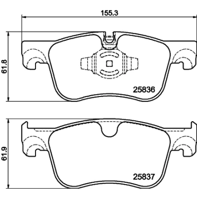 Bilde av HELLA 8DB 355 020 931 Bremseklosser klargjort for slitasjeindikator CITROËN: Berlingo II Van, C4 Grand Picasso 2, 2