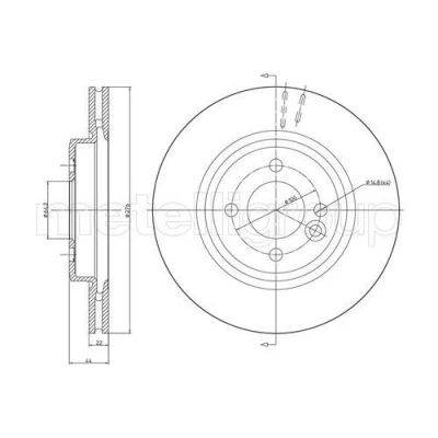 Bilde av METELLI 23 0666C Bremseskiver 276,0 22,0 5 64,1 ventilert spraylakkert MINI: Hatchback, Cabrio