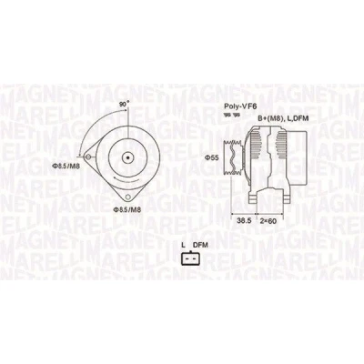 Bilde av MAGNETI MARELLI 063731933010 Dynamo 12V 125A RENAULT: Kangoo I Express, II