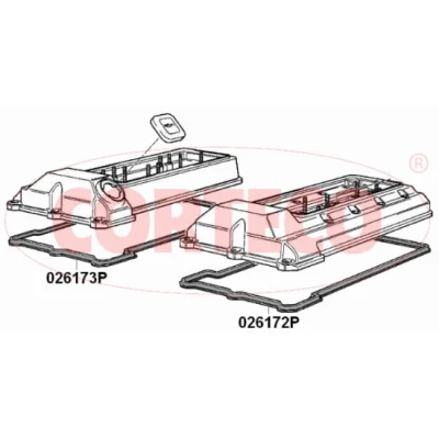 Bilde av CORTECO 026173P Toppdekselpakning BMW: 5 Sedan, Touring, 7