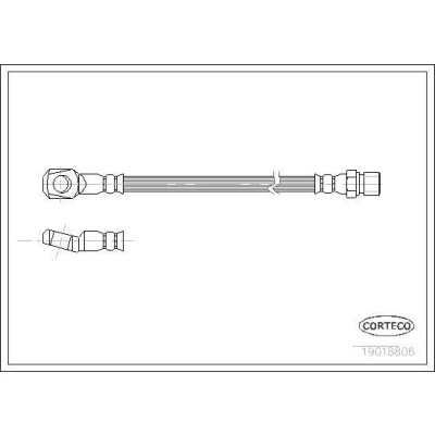 Bilde av CORTECO 19018806 Bremseslange framaksel 349 MERCEDES BENZ: MB 100 Flatvogn lastebil/Chassis