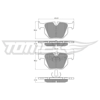 Bilde av TOMEX brakes TX 15 24 Bremseklosser bakaksel klargjort for slitasjeindikator BMW: X5, X6