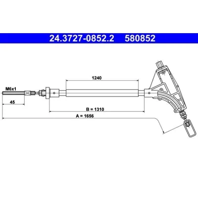 Bilde av ATE 24.3727 0852.2 Bremsekabel 1656 PEUGEOT: 406 Sedan