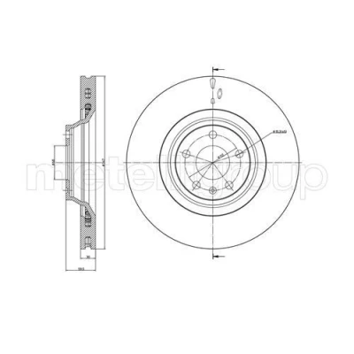 Bilde av METELLI Bremseskive AUDI: A6 C6 Allroad, Avant, Sedan 347,0mm 30,0mm 5 68,0mm ventilert 23 0868C 4F0615301F,4F0615301G Bremseskiver
