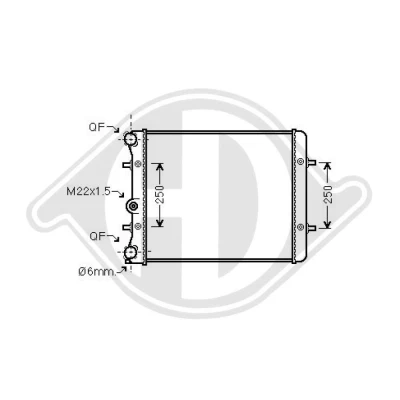 Bilde av DIEDERICHS DCM3426 Radiator 430 415 23 Climate VOLKSWAGEN: Golf 4