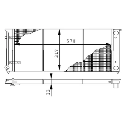 Bilde av MAHLE ORIGINAL CR 414 000S Radiator for kjøretøy uten luftkondisjonering 570 317 34 Kjøleribber satt sammen mekanisk VOLKSWAGEN: Jetta 2, GOLF 2
