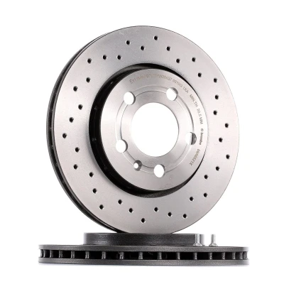 Bilde av BREMBO XTRA LINE 09.A652.1X Bremseskiver 256 22 5 perforert / ventilert belagt høy karbon med skruer AUDI: A3 Hatchback, TT Coupé, Roadster