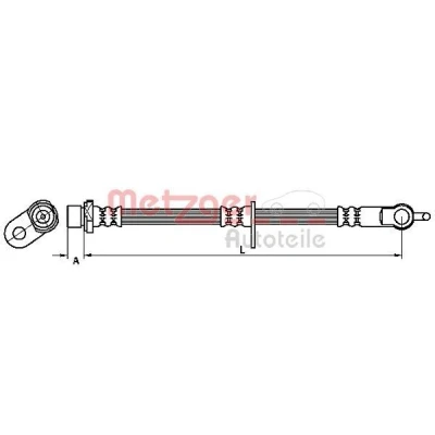 Bilde av METZGER 4110116 Bremseslange 499 TOYOTA: Aygo, PEUGEOT: 107 Hatchback