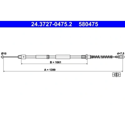 Bilde av Kabel, parkeringsbremse, Bak, mercedes benz, 906 420 70 85, A 85