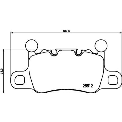 Bilde av HELLA 8DB 355 021 401 Bremseklosser klargjort for slitasjeindikator med balansevekter PORSCHE: 911 Coupé