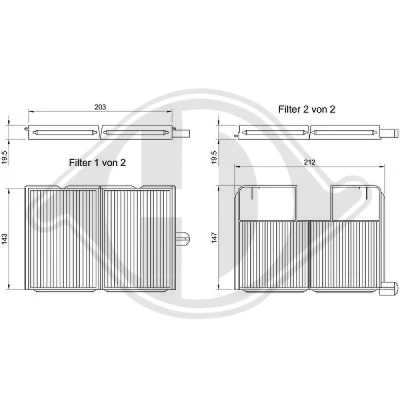 Bilde av DIEDERICHS DCI0803S Kupéfilter pollenfilter 233 147 20 Climate TOYOTA: Carina E Hatchback