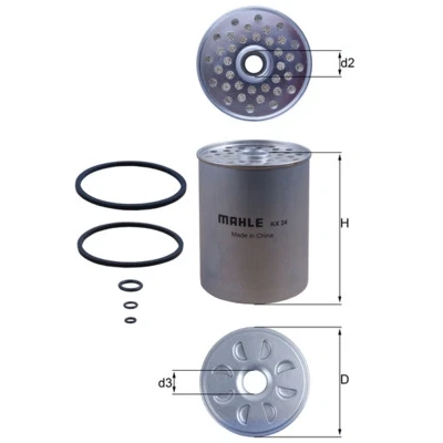 Bilde av MAHLE ORIGINAL KX 24D Drivstoffilter Filterinnsats FORD: Sierra Mk2 Sedan, Mk1 Hatchback, Granada, CITROËN: C25 Flatvogn lastebil/Chassis