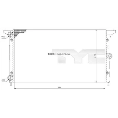 Bilde av TYC 737 0014 Radiator 646 378 34 Manuel girkasse Kjøleribber satt sammen mekanisk SEAT: Alhambra I, VOLKSWAGEN: Sharan I