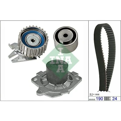 Bilde av INA 530 0620 30 vannpumpe + Registerreimsett med ALFA ROMEO: 166, LANCIA: Thesis