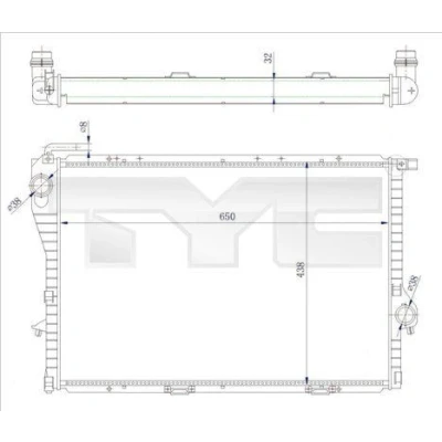 Bilde av TYC 703 0005 R Radiator 650 427 32 Kjøleribber satt sammen mekanisk BMW: 5 Sedan, 7, Touring