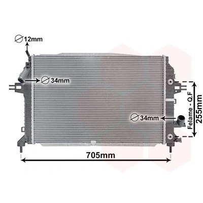Bilde av VAN WEZEL 37002460 Radiator Aluminium 600 405 26 Kjøleribber loddet OPEL: Zafira B