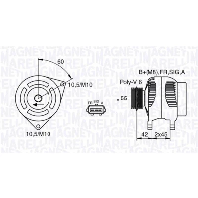Bilde av MAGNETI MARELLI 063377416010 Dynamo 12V 150A VOLVO: V50, C30, S40 II, FORD: KUGA 1, FIESTA 5, Focus 2