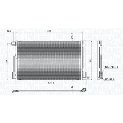 Bilde av MAGNETI MARELLI 350203611000 Kondensator med tørker 588x346,4x12 346,4 588 12 OPEL: Adam