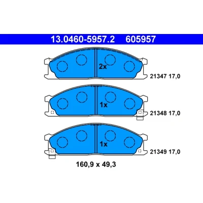 Bilde av ATE 13.0460 5957.2 Bremseklosser med akustisk slitasjevarsel NISSAN: Navara Pick up