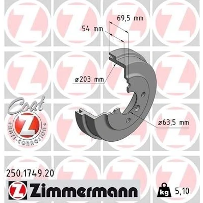 Bilde av ZIMMERMANN 250.1749.20 Bremsetrommel 244