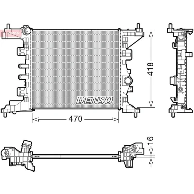 Bilde av DENSO DRM20121 Radiator 470 428 16