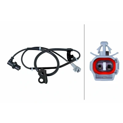 Bilde av HELLA 6PU 358 252 401 ABS Sensor framaksel med festeklips på kabelen Hall prinsipp 2 polet 1075mm