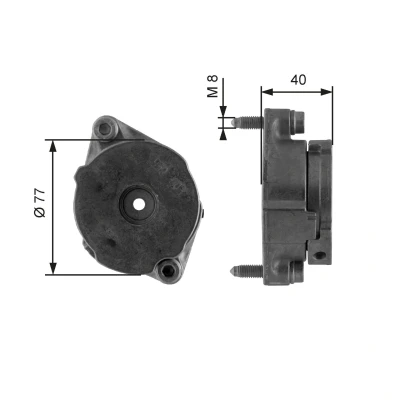 Bilde av GATES FleetRunner Micro V Kit T38345 Strammerull VOLKSWAGEN: Transporter 4 Bus, 4, GOLF 3, AUDI: A6 C4 Avant