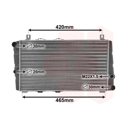 Bilde av VAN WEZEL 76002002 Radiator Aluminium 488 285 33 Kjøleribber satt sammen mekanisk