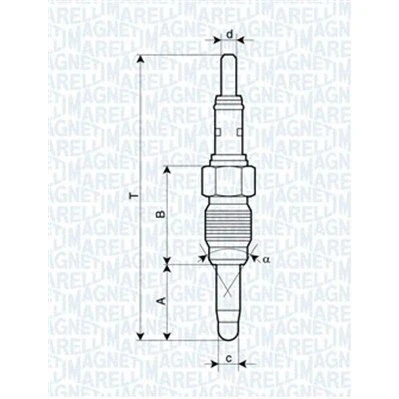 Bilde av MAGNETI MARELLI 062900083304 Glødeplugg 12V 10A M12X1,25 VOLKSWAGEN: Passat B5 GP Stasjonsvogn, Sharan I, Golf 4, SKODA: Octavia 1 Combi