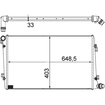 Bilde av MAHLE ORIGINAL CR 1203 000S Radiator 649 403 33 Kjøleribber loddet VOLKSWAGEN: Touran I, Passat B6 Variant, Caddy 3, SKODA: Octavia 2 Combi