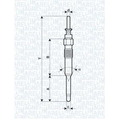 Bilde av MAGNETI MARELLI 062900023304 Glødeplugg 11V 10A M10X1 BMW: 3 Touring, Sedan, X5, LAND ROVER: Freelander I SUV, OPEL: Omega B Sedan