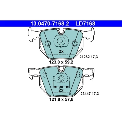 Bilde av ATE Ceramic 13.0470 7168.2 Bremseklosser klargjort for slitasjeindikator, ekskl. slitasjevarselkontakt BMW: 7